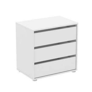 Primrose Chest Of Drawers In Matt White With 3 Drawers