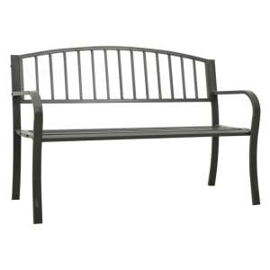 Prisha Steel Garden Seating Bench In Grey