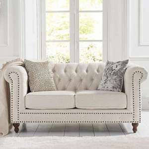 Propus Linen 2 Seater Sofa In Ivory