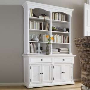 Proviko Wooden Bookshelf Hutch Cabinet In Classic White