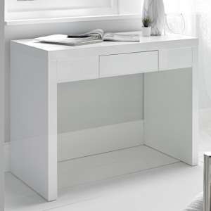 Puto High Gloss Dressing Table With 1 Drawer In White
