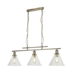 Pyramid 3 Lights Pendant Ceiling Light In Antique Brass