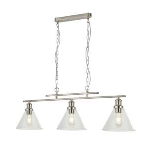 Pyramid 3 Lights Pendant Ceiling Light In Stainless Steel