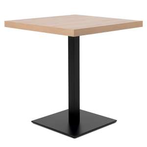 Quads Square Wooden Dining Table In Artisan Oak And Black