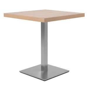 Quads Square Dining Table In Artisan Oak And Polished Steel