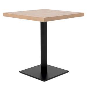 Quads Square Wooden Dining Table In Sonoma Oak And Black