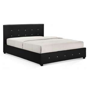 Qiana Faux Leather Storage King Size Bed In Black