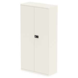 Qube 1800mm Steel 2 Doors Stationery Cupboard In Chalk White