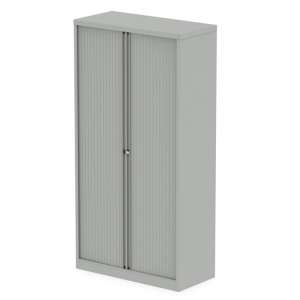 Qube 2000mm Steel 2 Doors Side Tambour Storage In Goose Grey