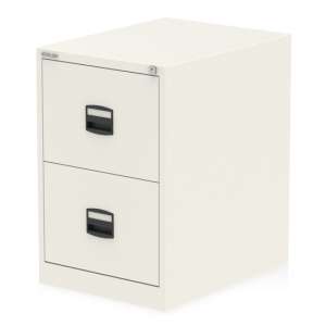 Qube Steel 2 Drawers Filing Cabinet In Chalk White