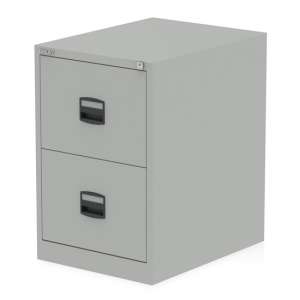 Qube Steel 2 Drawers Filing Cabinet In Goose Grey
