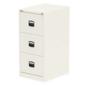 Qube Steel 3 Drawers Filing Cabinet In Chalk White