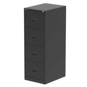 Qube Steel 4 Drawers Filing Cabinet In Black