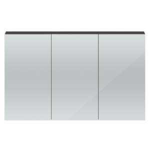 Quincy 135cm Mirrored Cabinet In Gloss Grey With 3 Doors