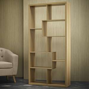 Quinto Contemporary Wooden Shelving Display Stand In Oak