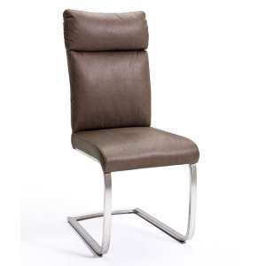 Rabea Fabric Dining Chair In Brown
