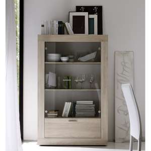 Radom Wooden Display Cabinet With 2 Doors In Sonoma Oak