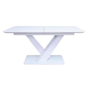 Raffle Large Glass Extending Dining Table In White High Gloss