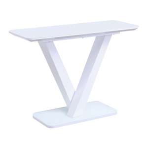 Rafael High Gloss Console Table In White