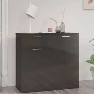 Ragni High Gloss Sideboard With 2 Doors 1 Drawer In Black