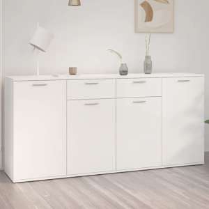 Ragni High Gloss Sideboard With 4 Doors 2 Drawers In White