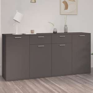 Ragni Wooden Sideboard With 4 Doors 2 Drawers In Grey
