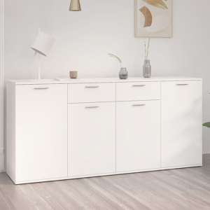 Ragni Wooden Sideboard With 4 Doors 2 Drawers In White