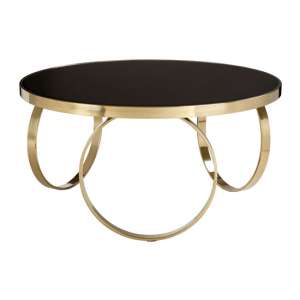 Meleph Large Coffee Table In High Gloss Black And Gold  
