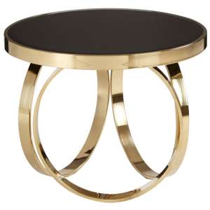 Meleph Small Coffee Table In High Gloss Black And Gold  