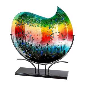 Rainbow Dots Glass Decorative Vase In Multicolor