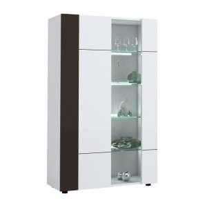 Ramet Display Cabinet In White Gloss And Grey Lacquered