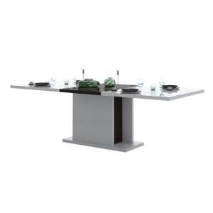 Ramet Extending Dining Table In White Gloss And Grey Lacquered