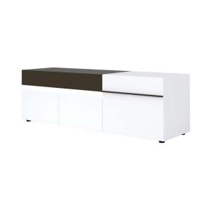 Ramet Large TV Stand In White Gloss And Grey Lacquered