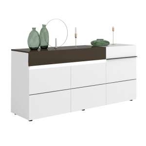 Ramet Medium Sideboard In White Gloss And Grey Lacquered