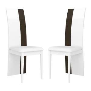Ramet Dining Chairs In White And Grey Lacquered In A Pair