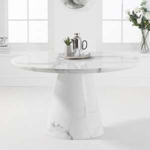 Ramita Round Marble Dining Table In White