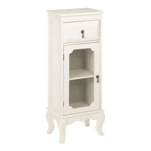 Ramona Wooden Bathroom Cabinet With 1 Glass Door In Ivory