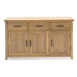 Ramore Large Wooden Sideboard In Natural With 3 Doors 3 Drawers