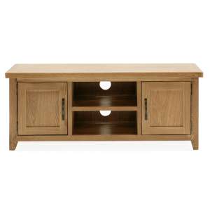 Ramore Large Wooden TV Stand In Natural With 2 Doors