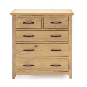 Ramore Tall Chest Of Drawers In Natural With 5 Drawers