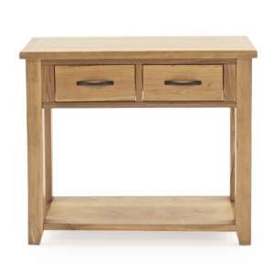 Ramore Wooden Console Table In Natural With 2 Drawers