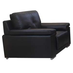 Ravza Bonded Leather And PU 1 Seater Sofa In Black