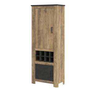 Rapilla 2 Doors Display Cabinet In Chestnut And Matera Grey