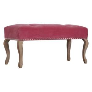 Rarer Velvet French Style Hallway Bench In PInk And Sunbleach