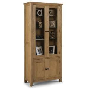 Aaralyn Wooden Display Cabinet In Waxed Oak Finish