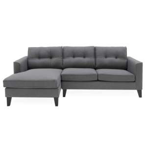 Rawls Fabric Left Hand Facing Corner Sofa In Charcoal