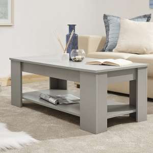 Liphook Coffee Table Rectangular In Grey With Lift Up Top