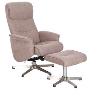 Rayna Recliner Chair With Footstool In Sand