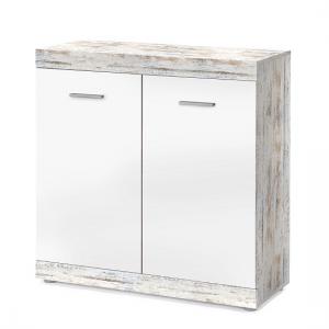 Rayton Compact Sideboard In White And Fresko With 2 Doors