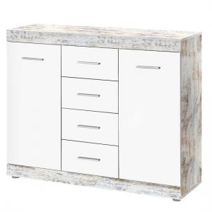 Rayton Contemporary Wooden Sideboard In White And Fresko